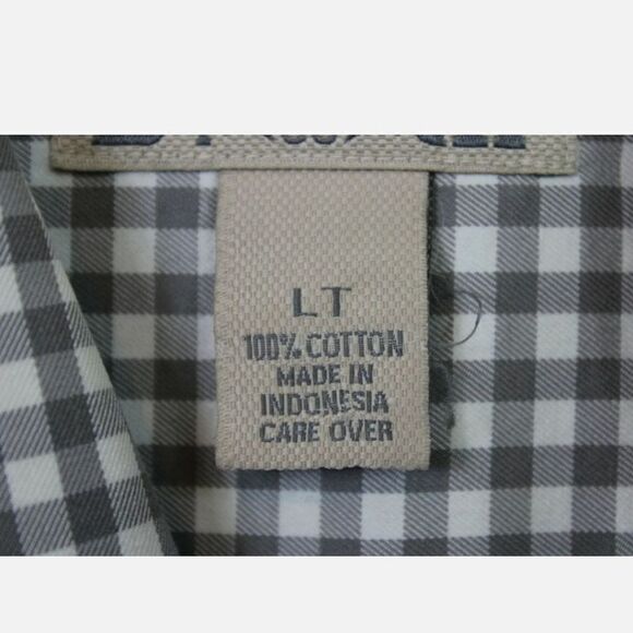 DULUTH TRADING WHITE ARMY GREEN CHECK SS BUTTON FRONT POCKET LT MENS SHIRTARMP - Picture 5 of 6
